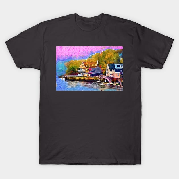 Fishing Village Harbor T-Shirt by KirtTisdale